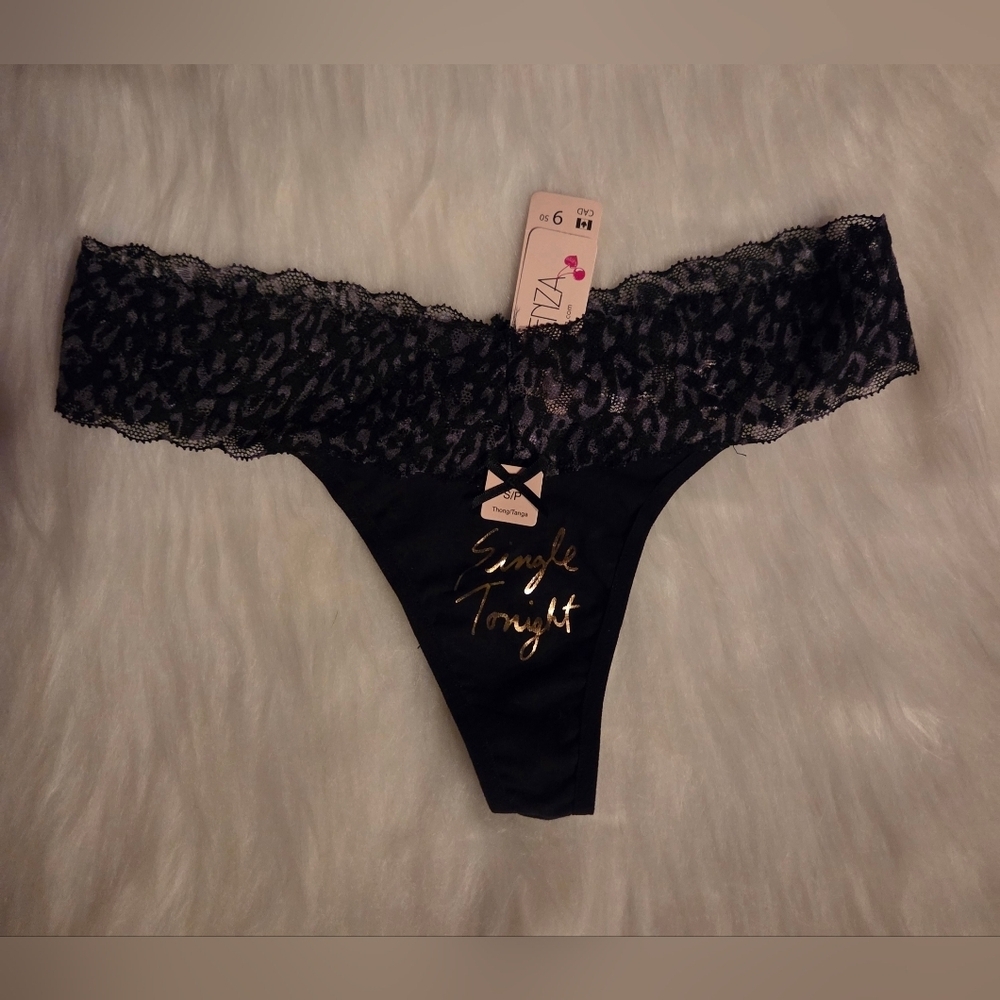 La SENZA Single Tonight 🍍 Black & Gold Lace Thong